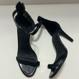 Joie “Abbott” Black Suede Ankle Strap Stiletto Sandals EUC